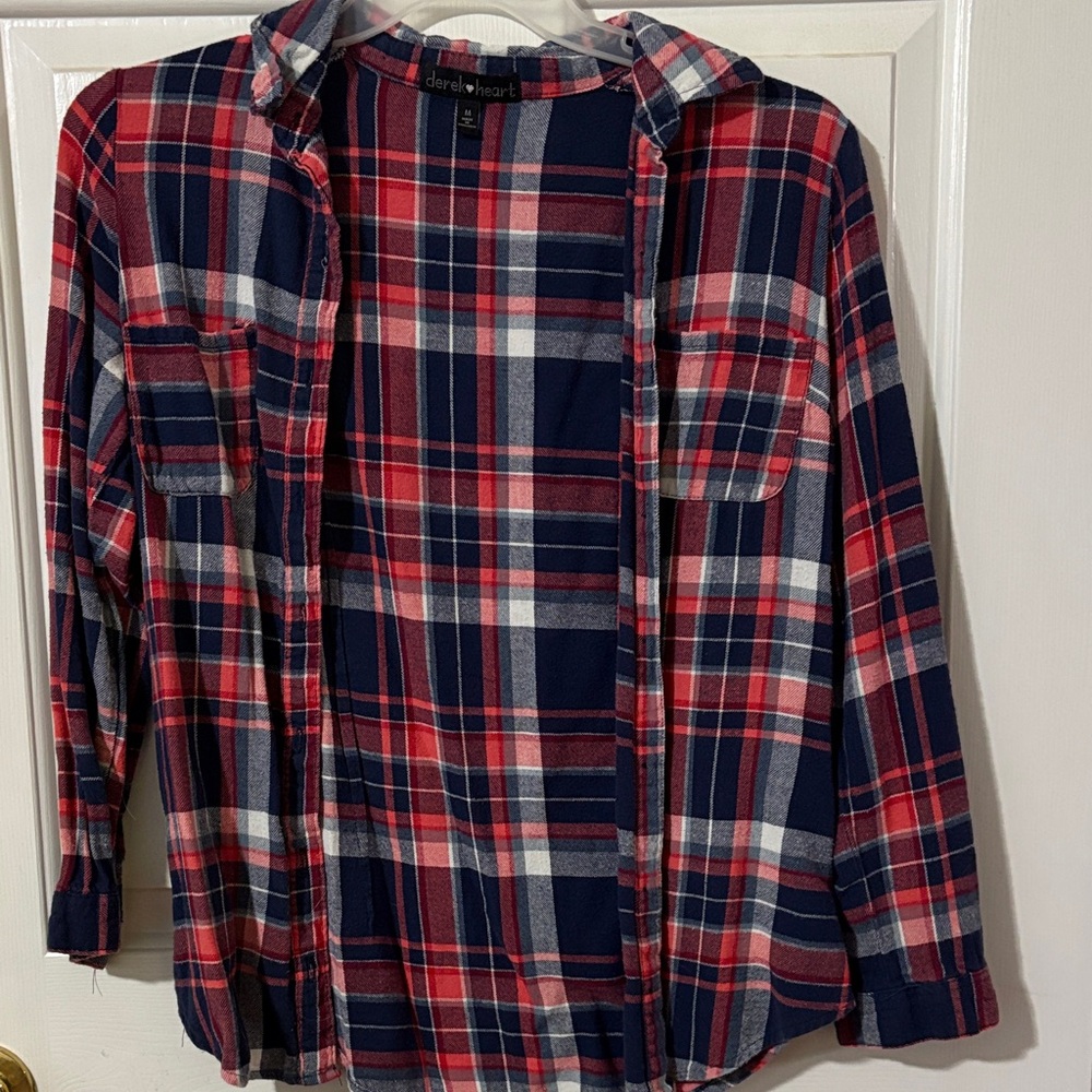 Derek Heart Red and Blue Plaid Shirt